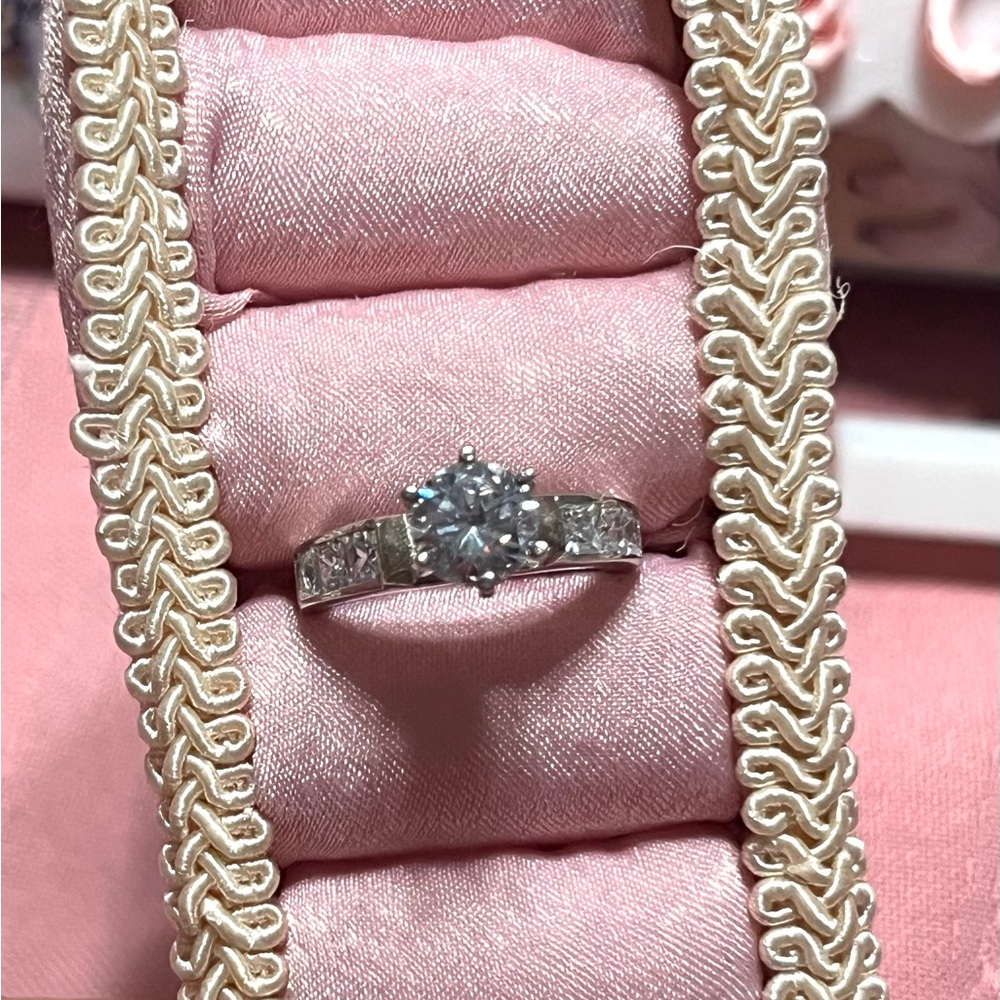 Sterling Silver Elevated Solitaire Engagement Rin… - image 4